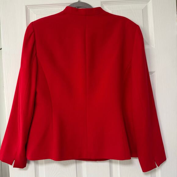 Kasper A.S.L. Women's Red Double Breasted Blazer Jacket Size 14 Petite - Picture 11 of 13